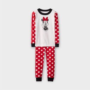 Hanna Andersson Disney Minnie Mouse Dot Long John Pajama Set Girl’s Size 6-7